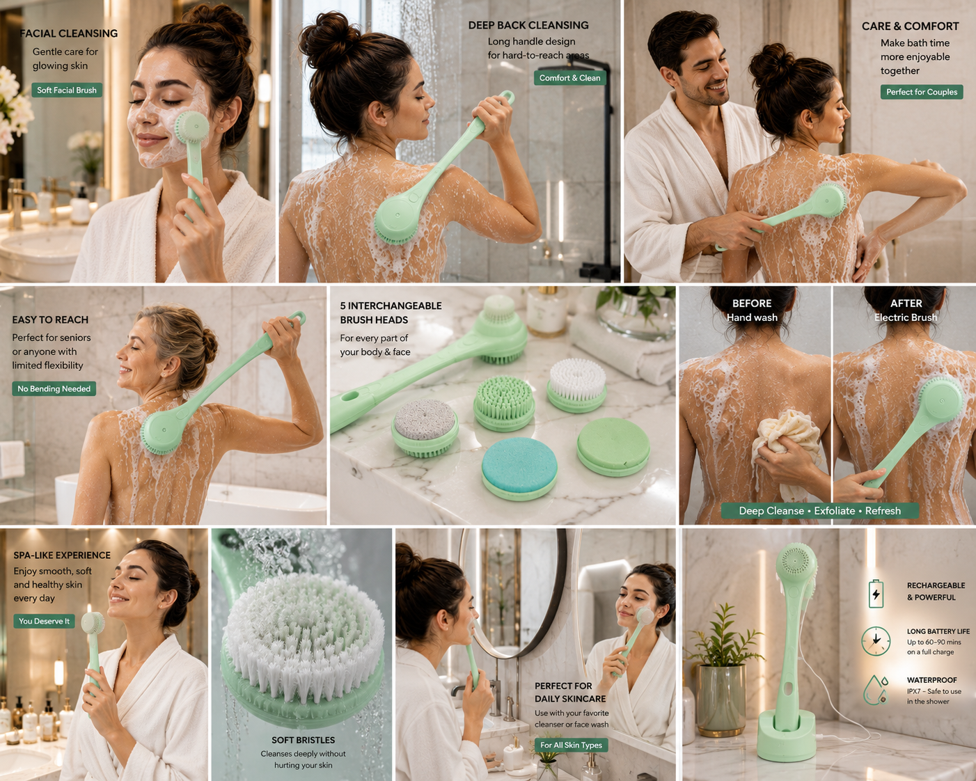 LumiScrub™ Pro – 5-in-1 Electric Body Spa Brush