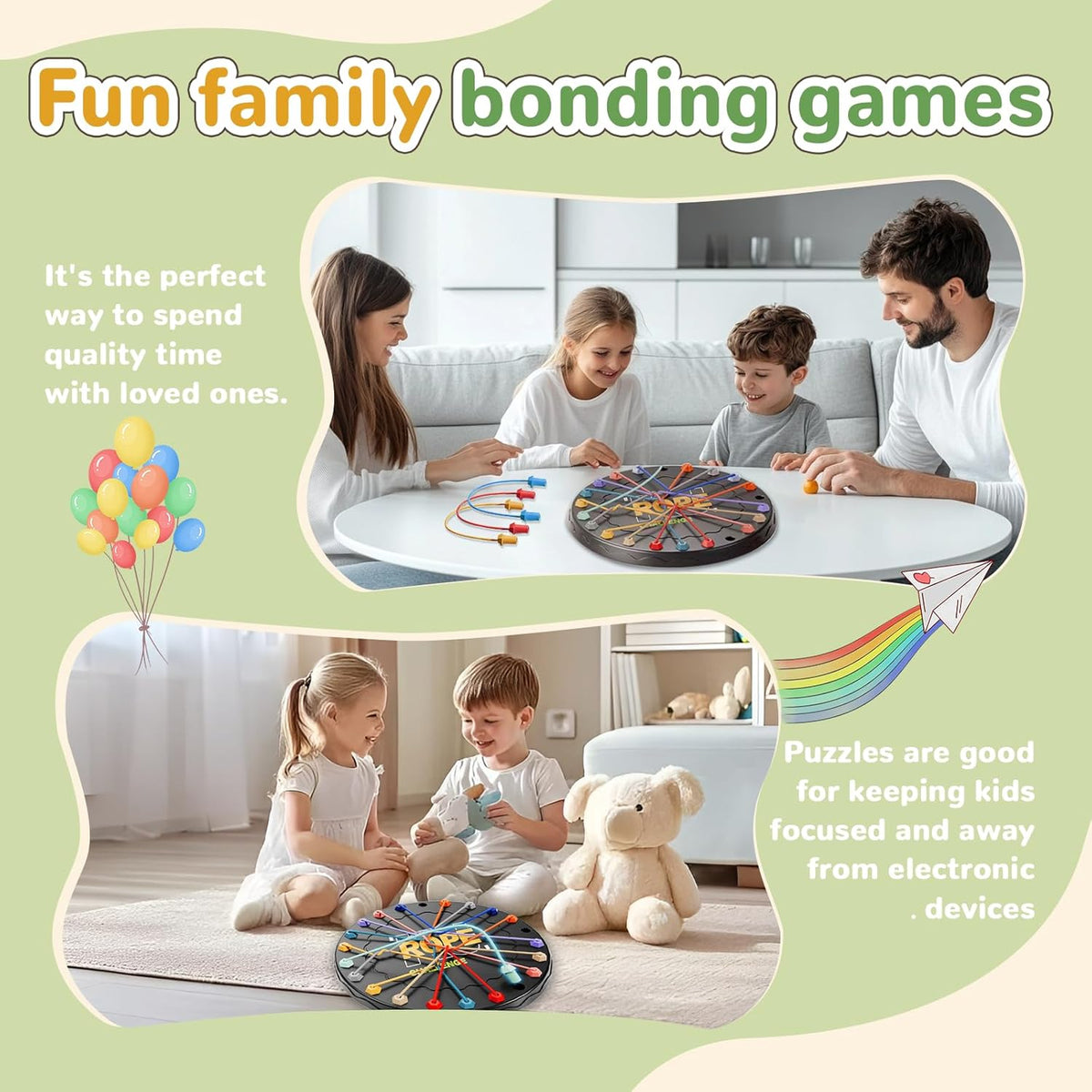 Brain Teasing Rope Puzzle Game | Multi-Level Logic Board for Kids & Families | Educational String Challenge for Home & Travel (Age 3+)