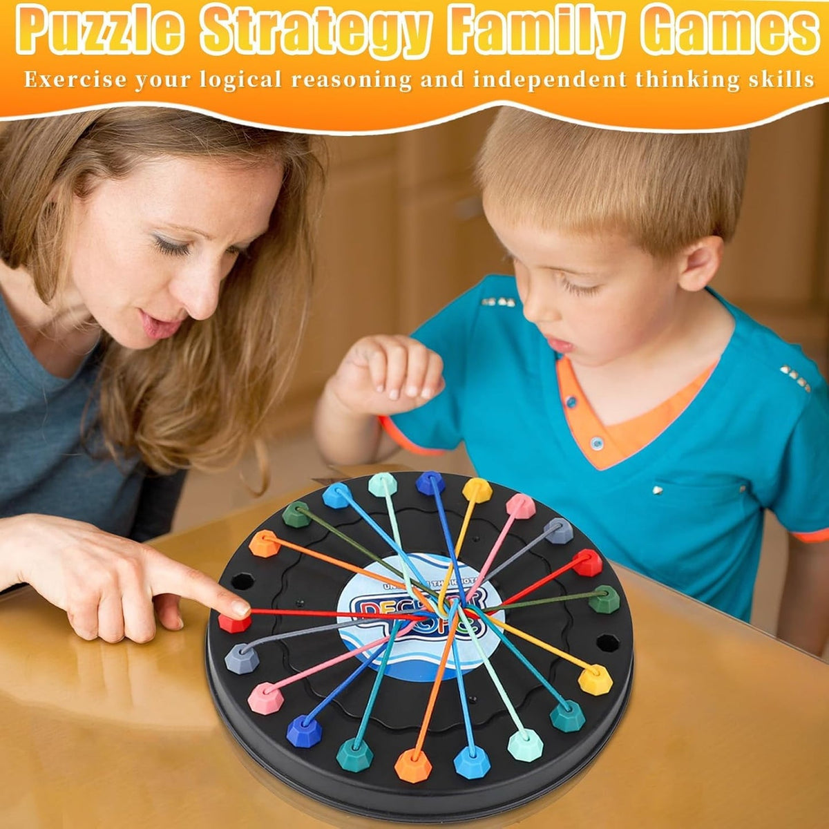 Brain Teasing Rope Puzzle Game | Multi-Level Logic Board for Kids & Families | Educational String Challenge for Home & Travel (Age 3+)
